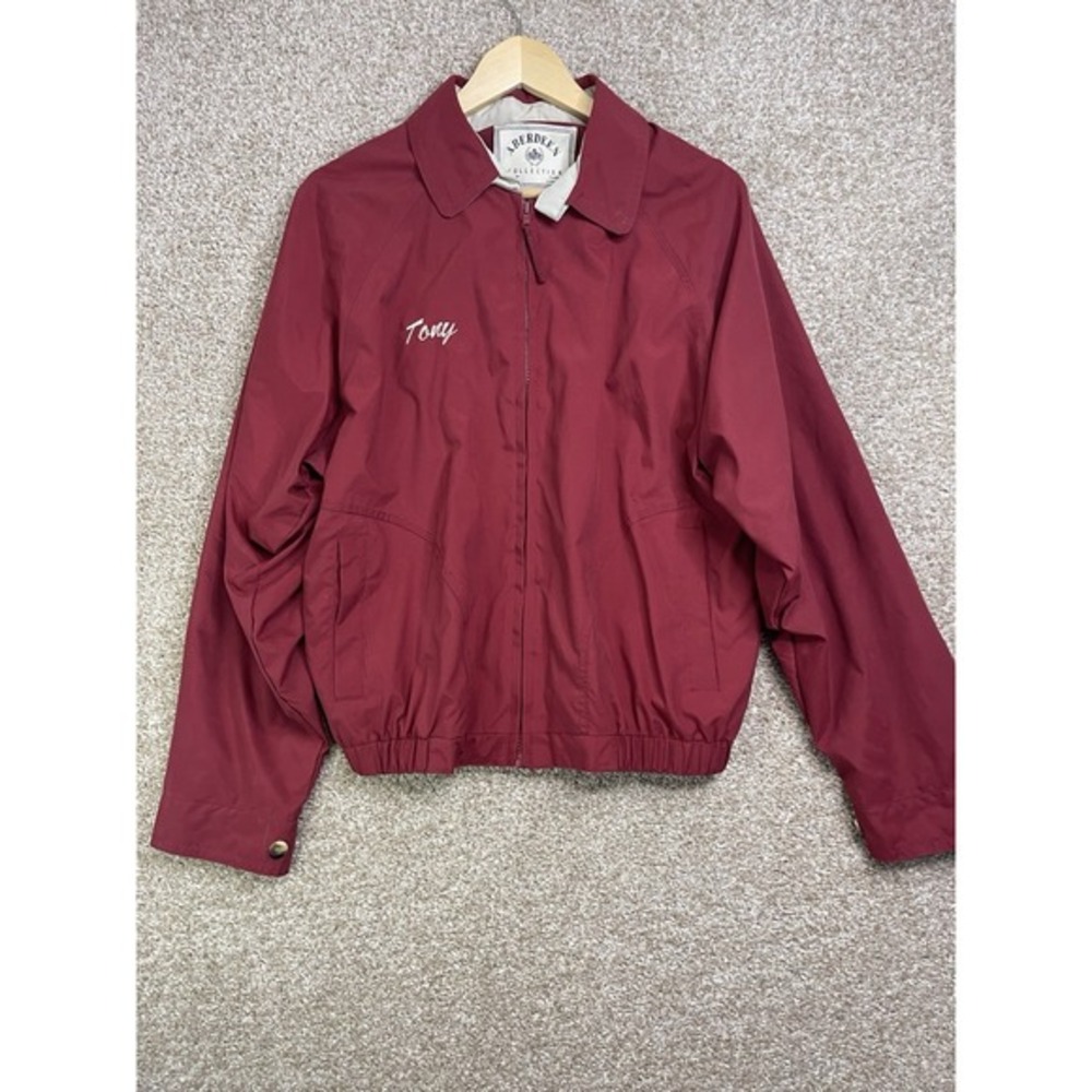 VINTAGE ABERDEEN COLLECTION MEN'S S JACKET‎ FUL Zip Red Genuine Quality